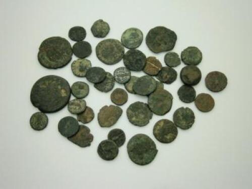 A quantity of excavated coins