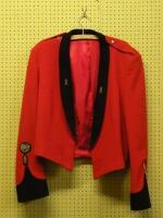 An officer's red dress jacket