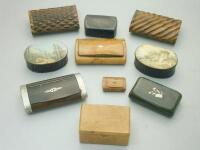 A collection of nine 19thC and later snuff boxes