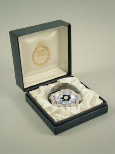 A Webb Corbett Millefiori glass paperweight