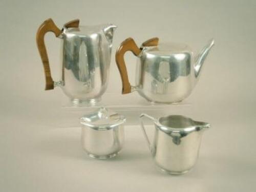 A Picquot ware four piece tea set.