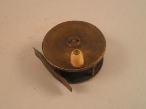 A Charles Farlow brass fishing reel