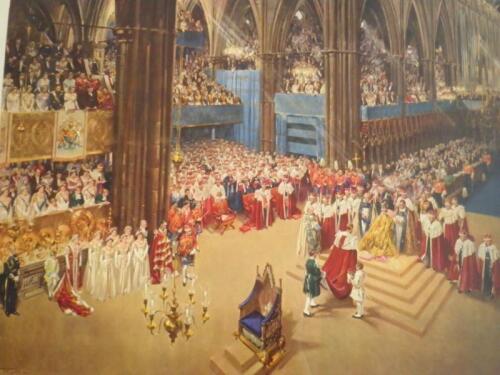 After Terence Cuneo. Coronation of Queen Elizabeth II in Westminster Abbey 1953