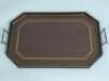 An Edwardian mahogany and satinwood cross banded tray