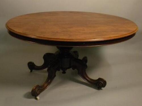 A Victorian mahogany oval breakfast table