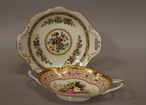 A Royal Crown Derby 250 Collection limited edition oval dish and a Coalport example. (2)