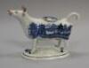 A Victorian Staffordshire willow pattern cow creamer