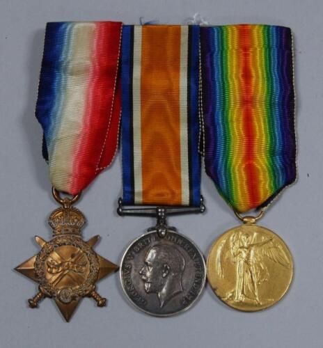 A group of three WWI medals presented to a Private W Turkington of The Scots Guards