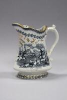 A Victorian Staffordshire pottery marriage jug