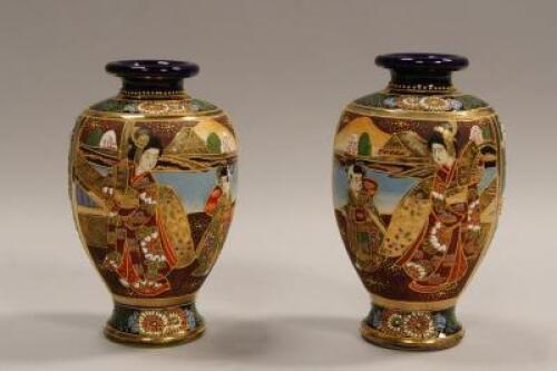 A pair of Japanese vases