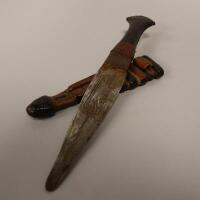 A Sudanese tribal dagger with sheath.