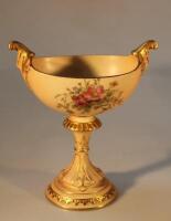 A Royal Worcester porcelain pedestal vase
