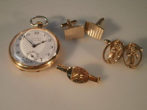 A gold plated Moeris Grands Prix pocket watch