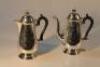 An 18thC style electroplated coffee pot and matching hot water jug