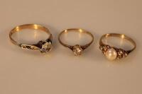 Three 9ct gold dress rings