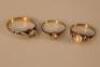 Three 9ct gold dress rings