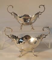 A pair of Edward VII Scottish silver boat shape bon-bon dishes by R & W Sorley