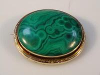 A Victorian bloomed gold and malachite brooch