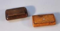 A 19thC walnut snuff box and another