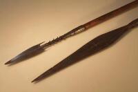 Two Aboriginal metal tipped spears