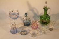 Late 19thC and early 20thC hand decoration glassware