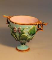 A Minton majolica drinking cup