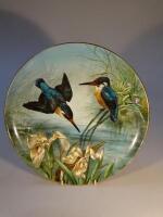 A late Victorian hand painted plate