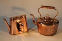 A 19thC copper kettle and a half kettle section.