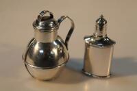 A Victorian silver small flagon and cover