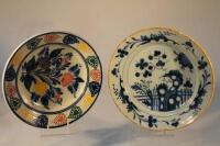 A 19thC Delft small dish and a Faience printed dish