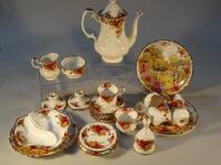 A Royal Albert Old Country Roses pattern part tea service.