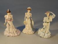 Three Coalport figures