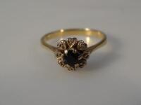 An 18ct gold small sapphire and diamond cluster dress ring