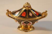 A Royal Crown Derby Old Imari elliptical bowl and cover