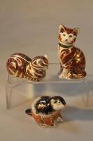 Three Royal Crown Derby paperweights