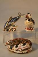 Three Royal Crown Derby paperweights