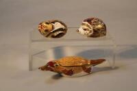 Three Royal Crown Derby paperweights