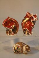 Three Royal Crown Derby paperweights