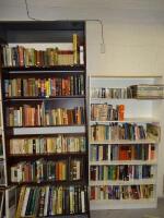 Six shelves of books