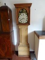 A 19thC pine longcase clock