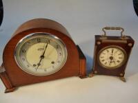 An early 20thC rosewood cased alarm clock