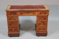 A mid Victorian twin pedestal kneehole desk