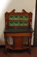 A late Victorian Art Nouveau style marble top washstand