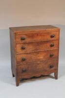 A 19thC oak pine chest of four drawers