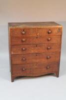 A 19thC oak chest of two short and four long drawers