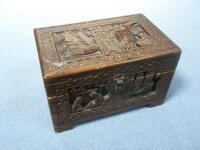 A carved camphorwood box