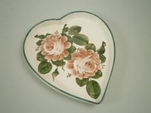 A Wemyss pottery heart shaped dish