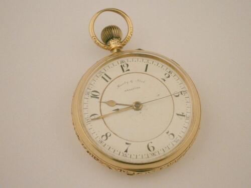 An 18 carat gold cased pocket watch by Mawby & Neal of Bradford