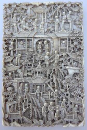 A 19thC / early 20thC Chinese export ivory card case