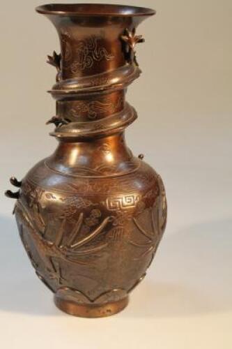 A large Chinese bronze baluster vase